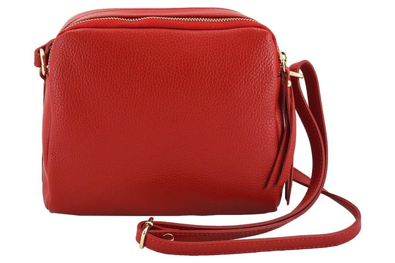 Damska skórzana listonoszka włoska Brązowa ciemna