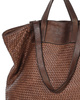 Torba damska pleciona shopper & shoulder leather bag MARCO MAZZINI brąz