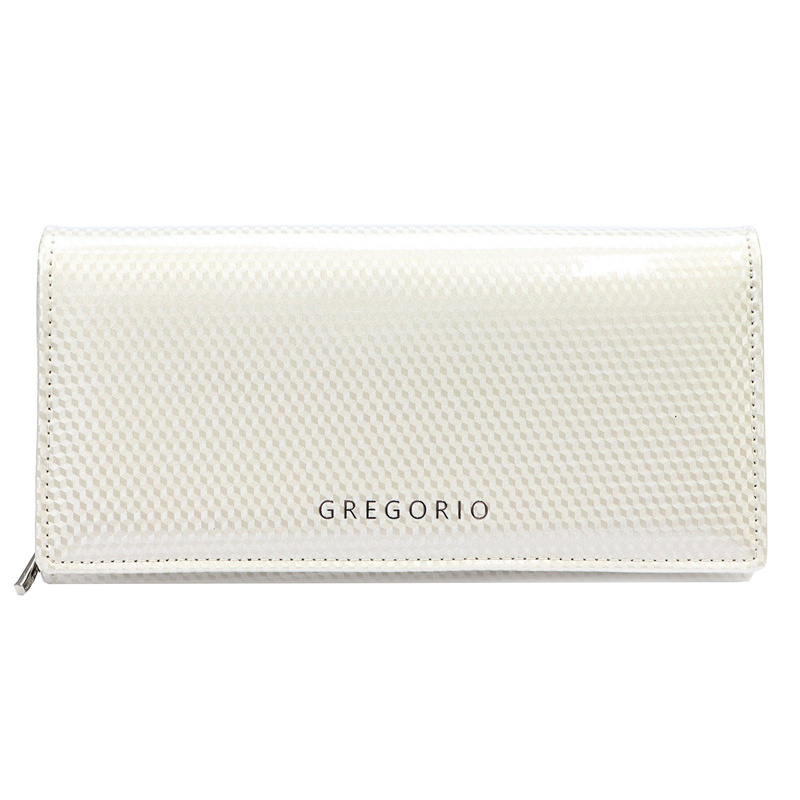 Lakierowany duży Skórzany damski portfel Gregorio