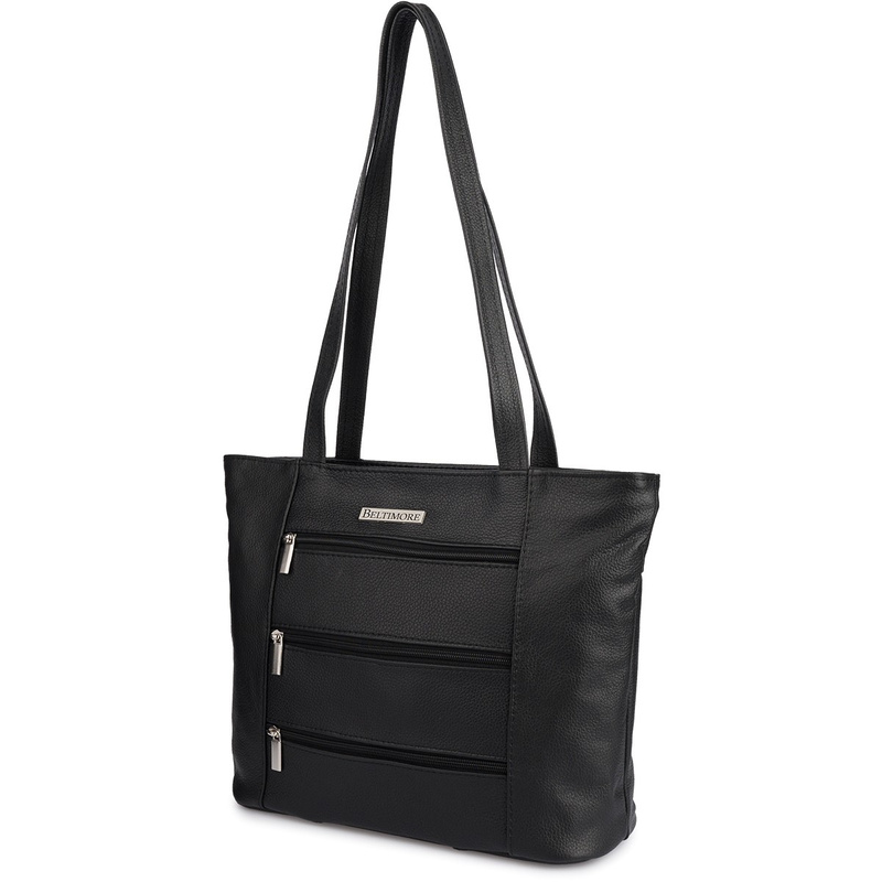 Skórzana damska torba na ramię elegancka czarna klasyczna Beltimore L44