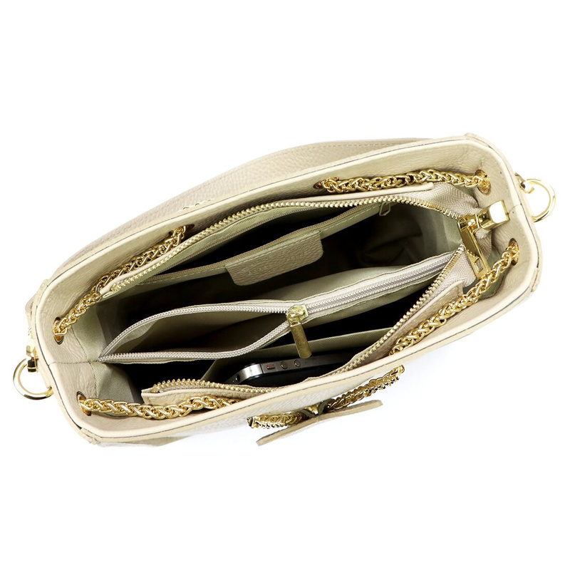 Luka damska listonoszka torebka na ramię skóra naturalna ozdobny motyl