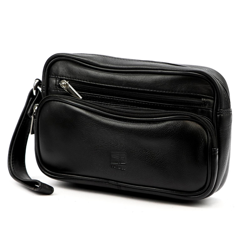 Nordee męska saszetka skóra naturalna torba do ręki z kieszeniami