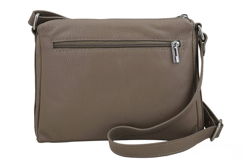 Listonoszka skórzana z kieszeniami - Beżowa ciemna