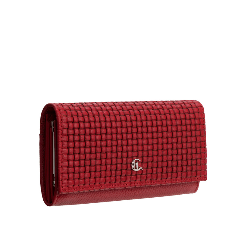 Duży czerwony portfel damski Canaletto ze skóry z tłoczeniem – styl i funkcjonalność PD1602s92t1 RFID