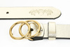 Beltimore skórzany damski pasek złoty 3 cm U98 : Kolory - żółty, złoty, Rozmiar pasków - r.110-125 cm