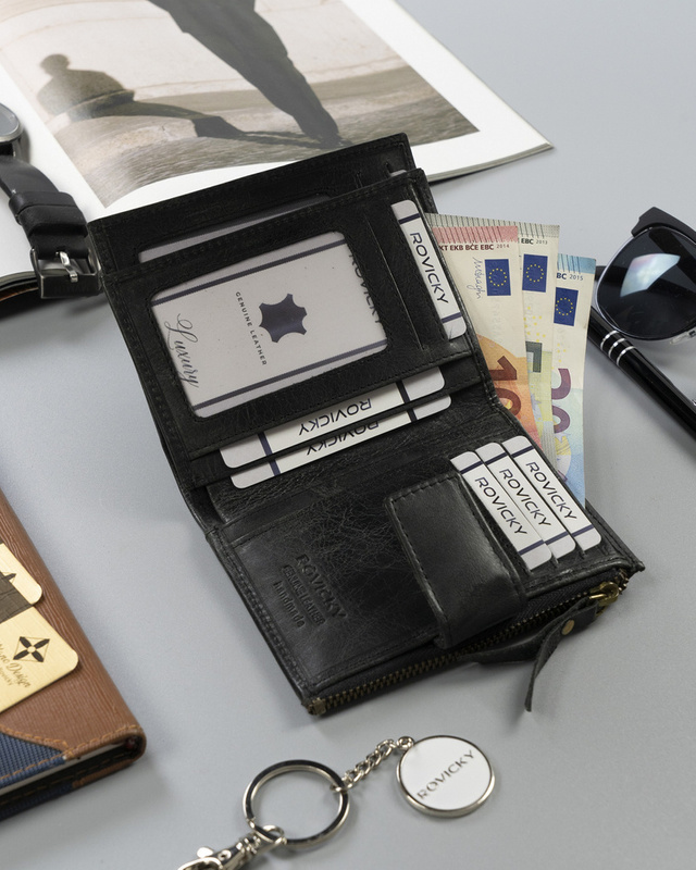 Duży Skórzany portfel męski w stylu retro Rovicky