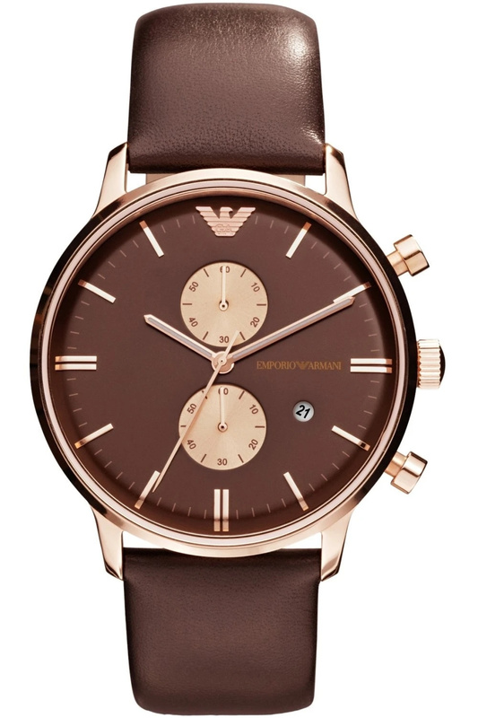 Zegarek ARMANI AR0387. Kwarcowy, Kolor brązowy. Mężczyzna.