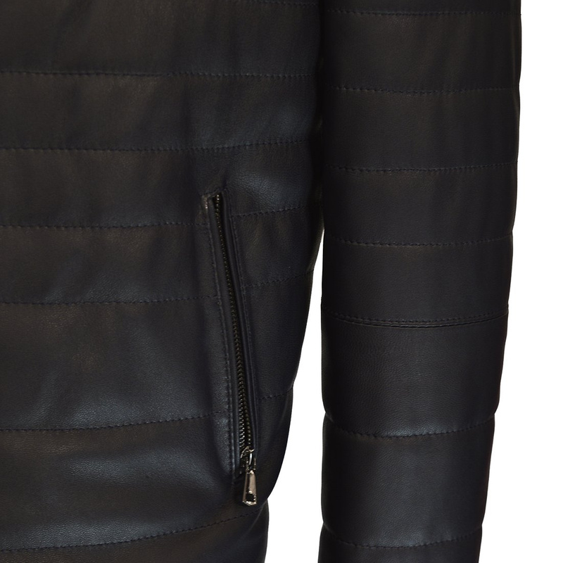 Bukowski całoroczna męska Kurtka skórzana Wojtek pikowana stójka dekolt