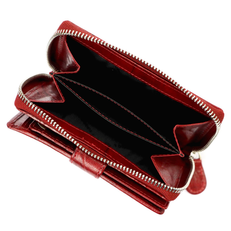 EL FORREST pionowa portmonetka skóra naturalna skórzany portfel RFID