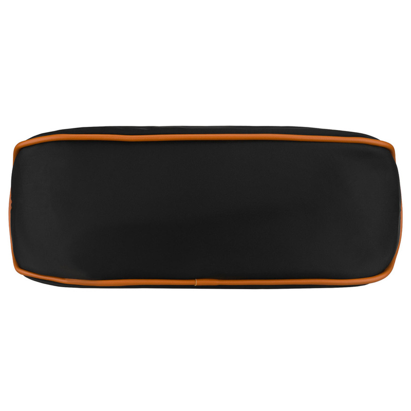 Czarna torebka damska z poliestru i skóry ekologicznej, jednokomorowa - Peterson