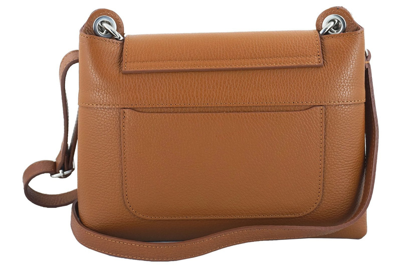 Torebka damska skórzana crossbody - Beżowa ciemna 