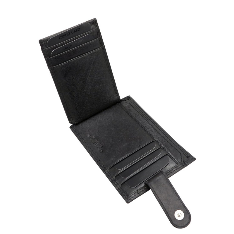 FLACCO męski portfel skóra naturalna składany kompaktowy pojemny