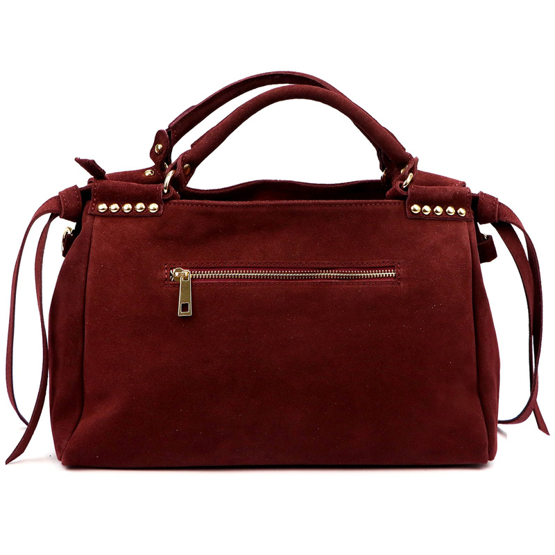 Vera Pelle skórzana zamsz damska listonoszka na ramię kuferek z organizerem