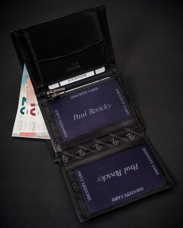 Duży Skórzany portfel męski system RFID Rovicky