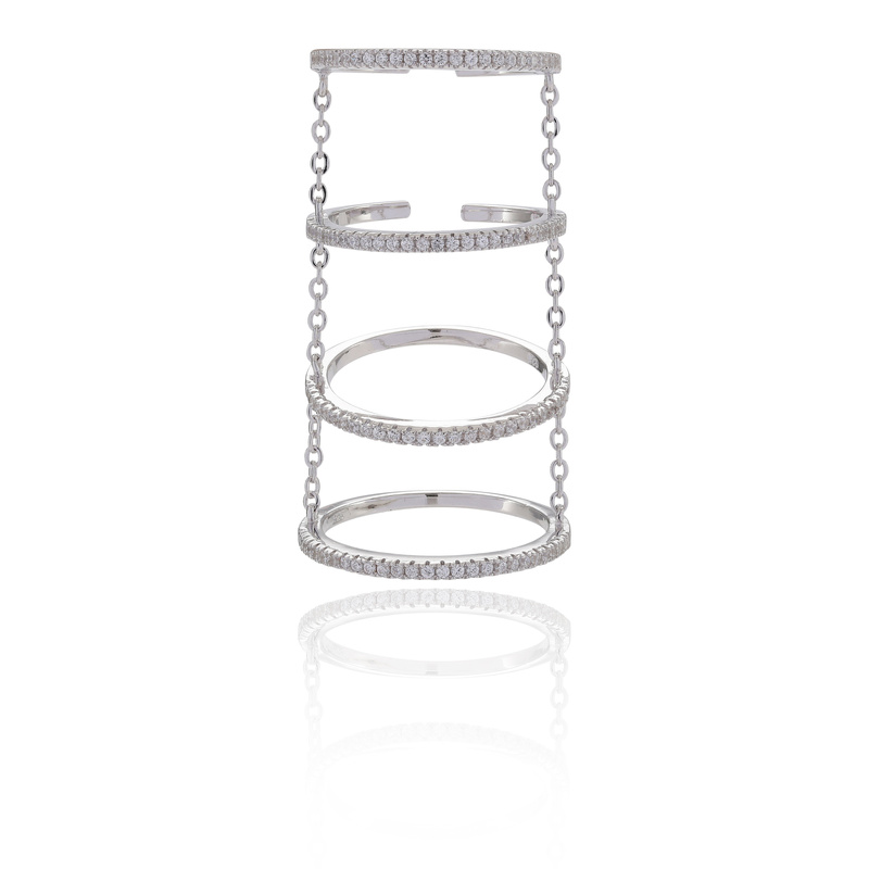 Biżuteria SIF JAKOBS R114901-CZ-54. Pierścionek, Kolor szary. Kobieta.