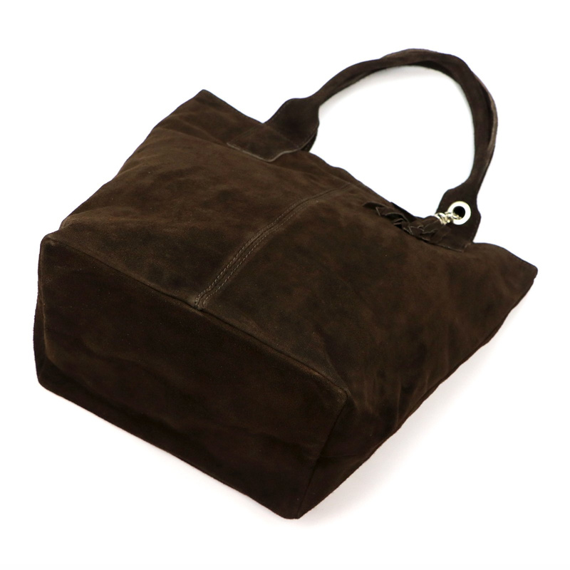 Vera Pelle damska shopperbag skóra naturalna zamszowa torebka na ramię duża