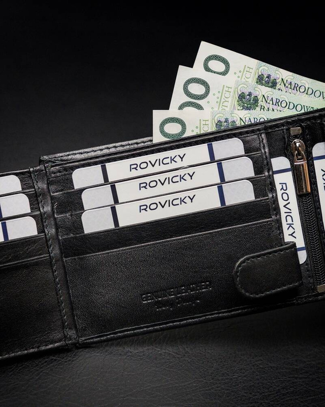 Skórzany męski portfel Rovicky N992-VT-R8 RFID