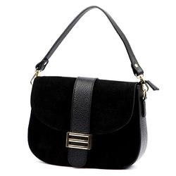 Damska skórzana listonoszka zgrabna torebka przez ramię z kieszenią Luka