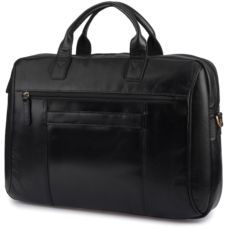 Torba męska skórzana na ramię laptopa duża czarna biznesowa Beltimore N01