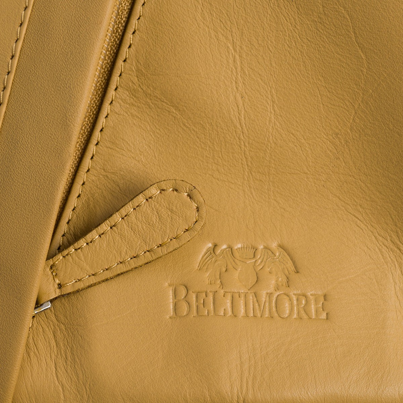 Plecak damski włoski plecaczek skórzany musztardowy mały Beltimore T52