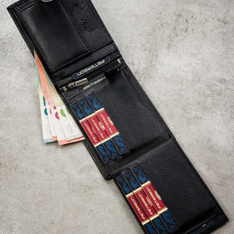 Meski zestaw prezentowy skóra naturalna Peterson PTN SET N992L-SPDM-BW BLACK