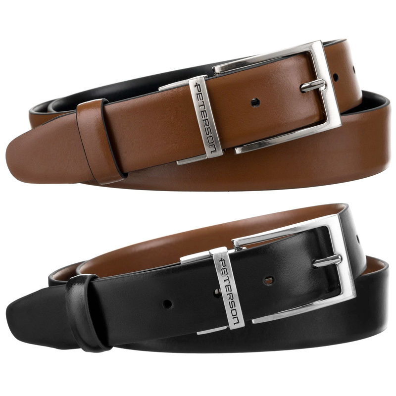 Meski zestaw prezentowy skóra naturalna Peterson PTN KL-B007-S001 BLACK-BROWN