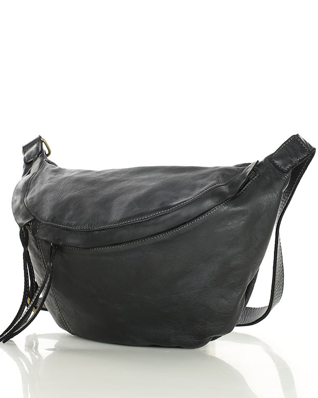 Uniwersalna torebka nerka półksiężyc crossbody runway - skóra naturalna Marco Mazzini czarny
