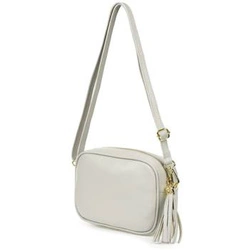 Camel mała damska listonoszka z frędzlem przewieszka z włoskiej naturalnej skóry licowej P14