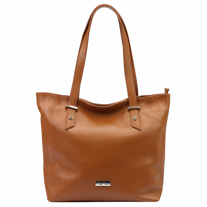 Duża damska shopperbag skórzana z kieszeniami torebka na ramię MiaMore