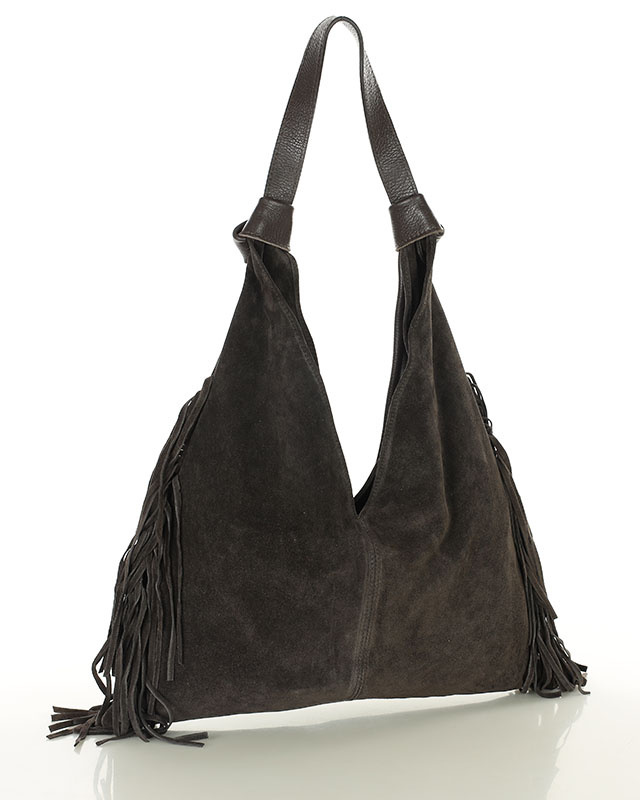 Torebka damska worek hobo bag skóra naturalna - MARCO MAZZINI czarna