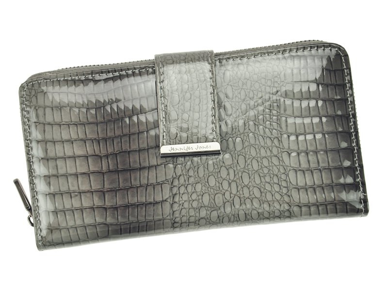 Stylowa Lakierowana duża damska skórzana portmonetka marki Jennifer Jones