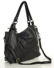 Torba skórzana wysokogatunkowa na ramię styl miejski shoulder leather bag - MARCO MAZZINI czarna