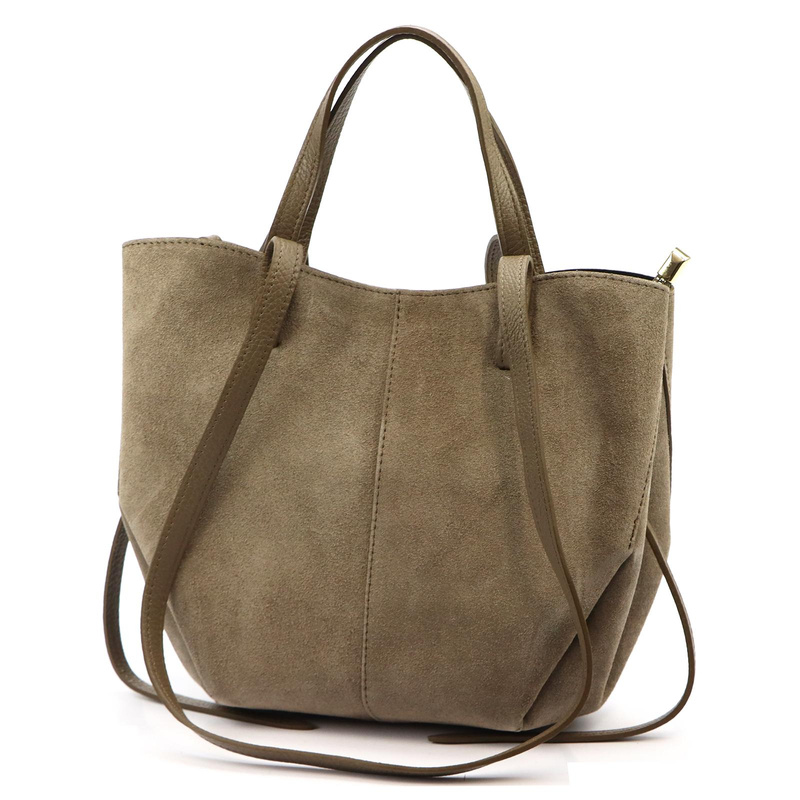 Skórzana zamszowa pojemna Stylowa damska shopperbag torebka na ramię Luka