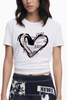 T-SHIRT DAMSKI Z KRÓTKIM RĘKAWEM DESIGUAL BIAŁY