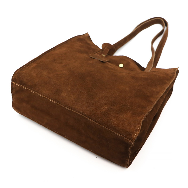 Luka Zamszowa duża damska shopperbag torebka na ramię z kosmetyczką