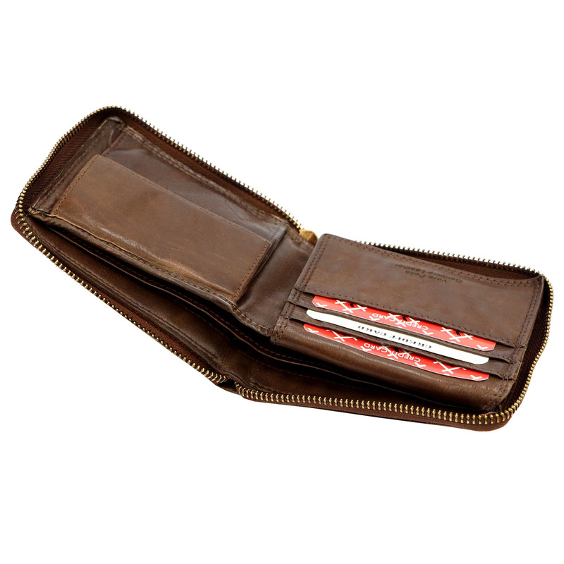 Męski pojemny rozbudowany portfel ze skóry eko VS