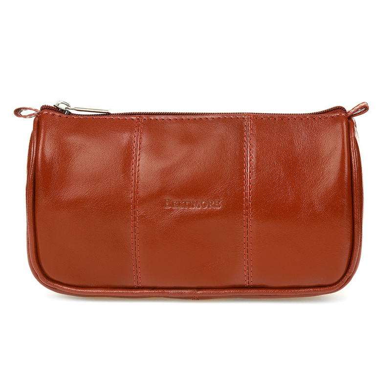 Beltimore Kosmetyczka Skórzana brązowa piórnik M79