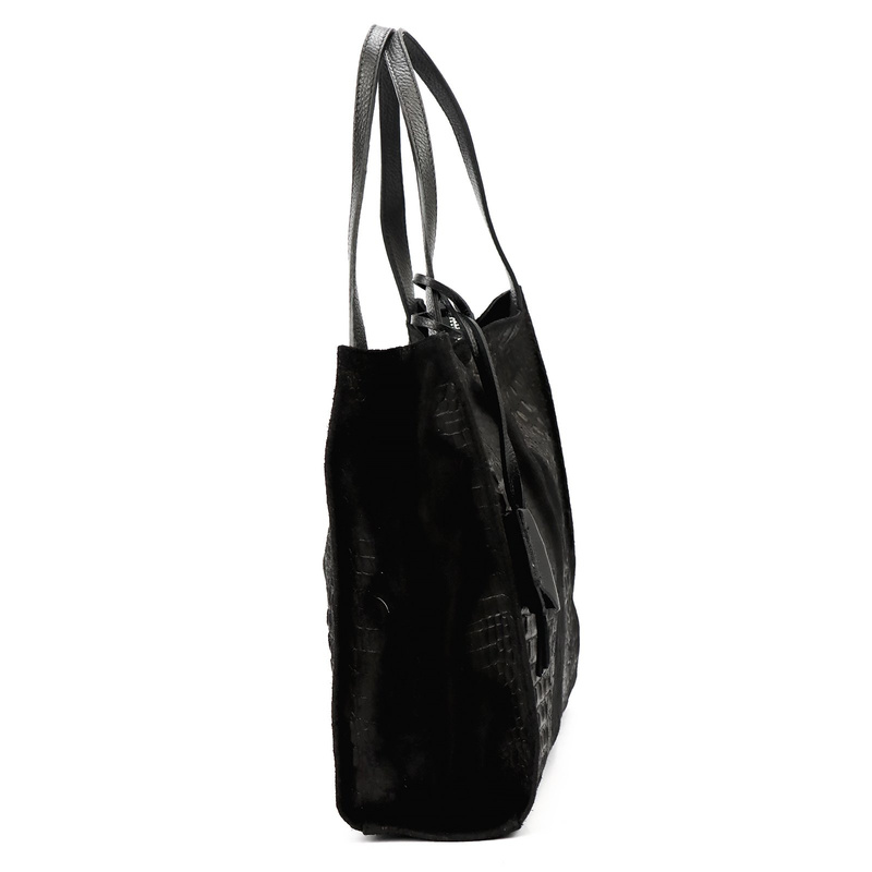 Vera Pelle shopperbag skórzana wzór skóra krokodyla torebka na ramię