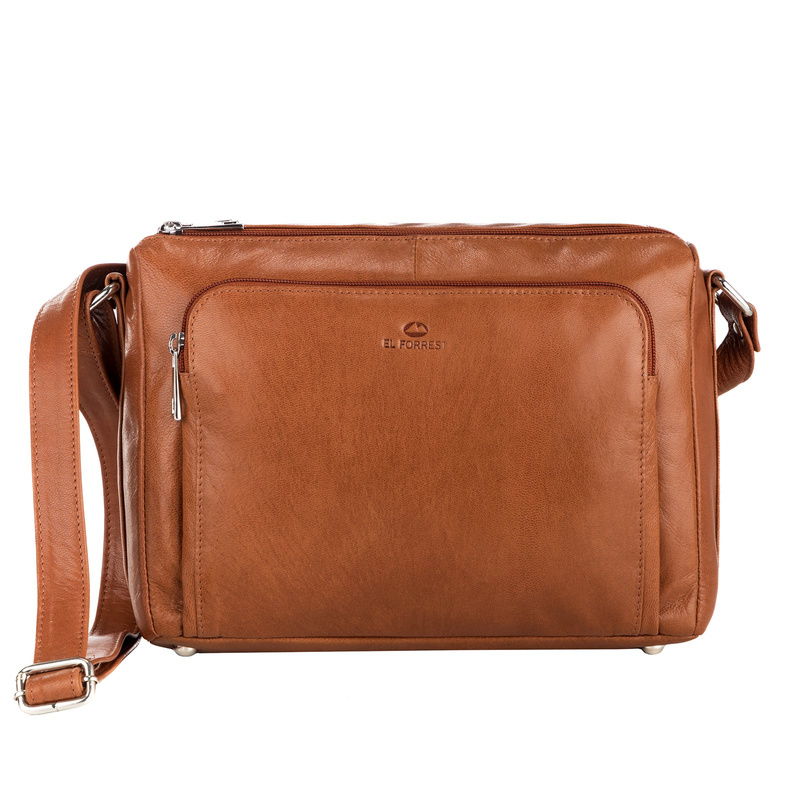 EL FORREST damska listonoszka skóra naturalna torebka na ramię kieszenie