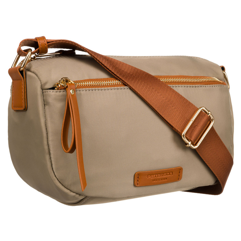 Miejska listonoszka damska z nylonu w odcieniach khaki i brązu - Peterson