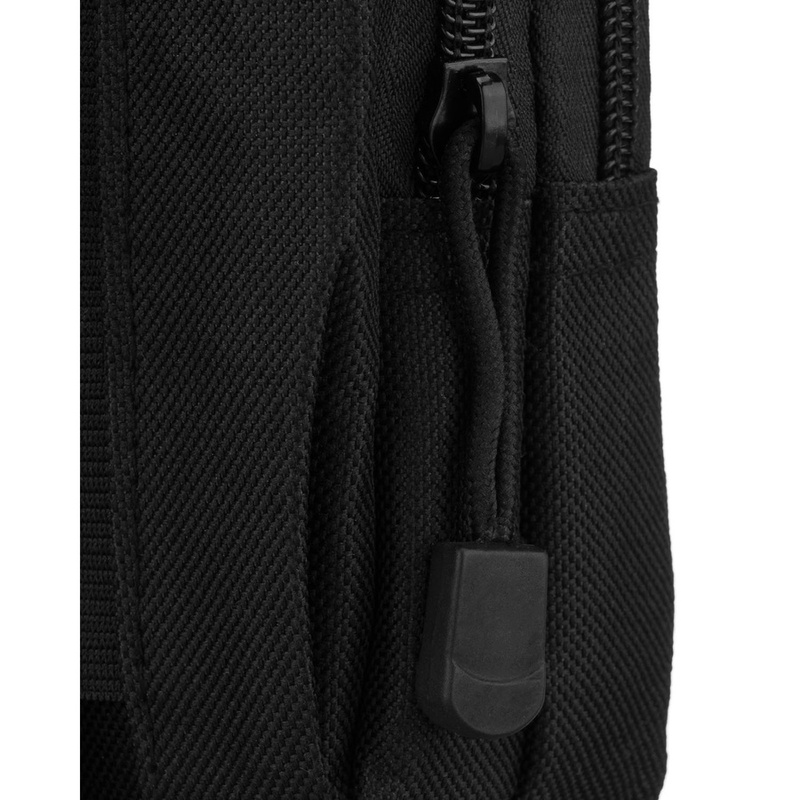 Czarna saszetka do paska wykonana z wytrzymałego poliestru - Rovicky