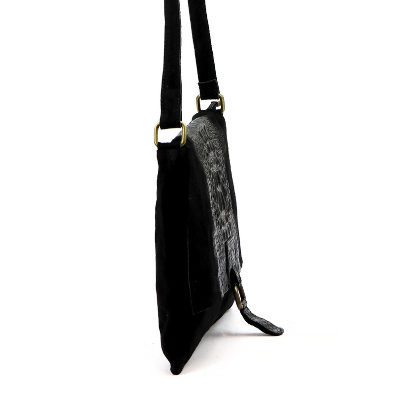 Vera Pelle damska listonoszka skórzana torebka na ramię skóra krokodyla