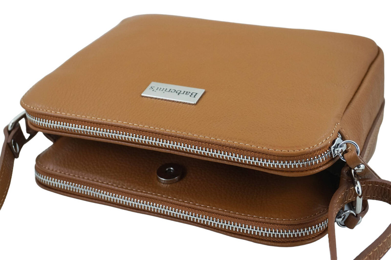 Torebka skórzana damska włoska - Brązowa jasna