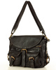 MARCO MAZZINI Skórzana torebka listonoszka z kieszeniami safari handmade bag czarna