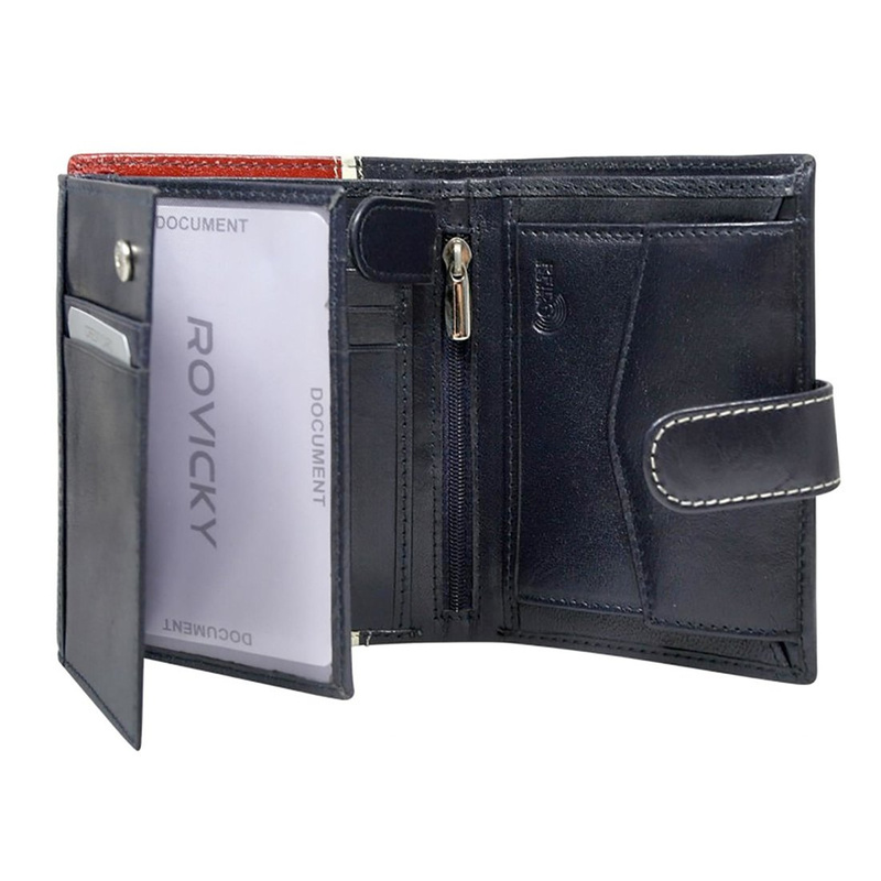 Skórzany męski portfel Rovicky 326L-RBA-D RFID