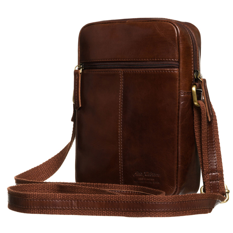 Listonoszka męska ze skóry naturalnej w brązowym kolorze - Peterson