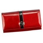 Cavaldi damska portmonetka skóra naturalna podłużny portfel lakierowany