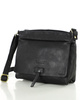 Torebka skórzana listonoszka damska messenger bag - MARCO MAZZINI czarny