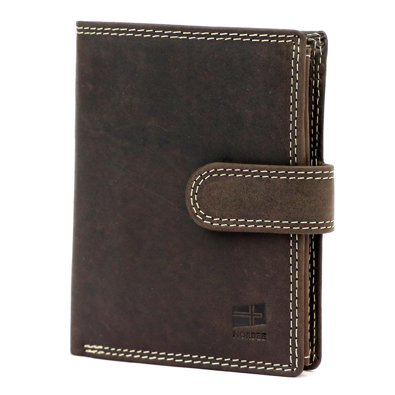 Skórzany rozbudowany stylowy męski portfel Nordee