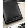 Czarny portfel męski ze skóry naturalnej mieszczący dowód rejestracyjny - Rovicky